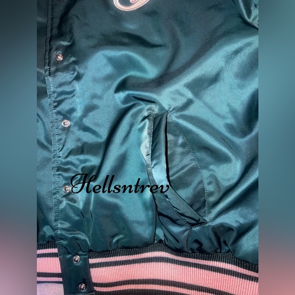 Victoria’s Secret PINK VARSITY JACKET DEEP FOREST LIMITED EDITION SIZE SMALL - Picture 6 of 13